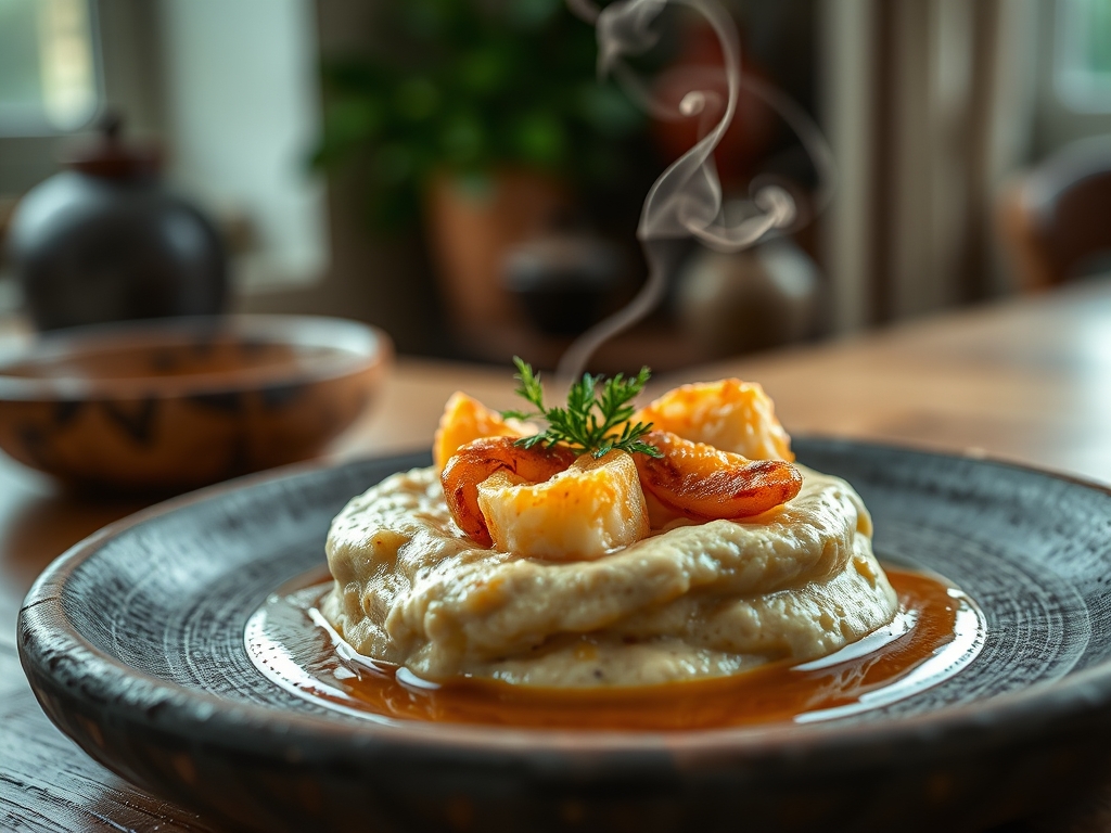 Açorda de camarão e alho