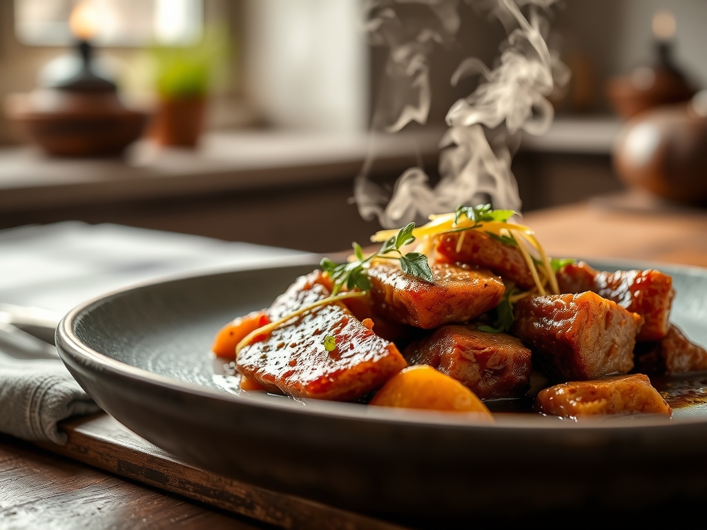 Carne de porco à alentejana