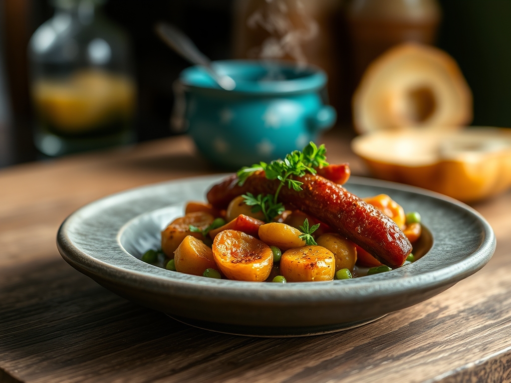 Favas à portuguesa com chouriço