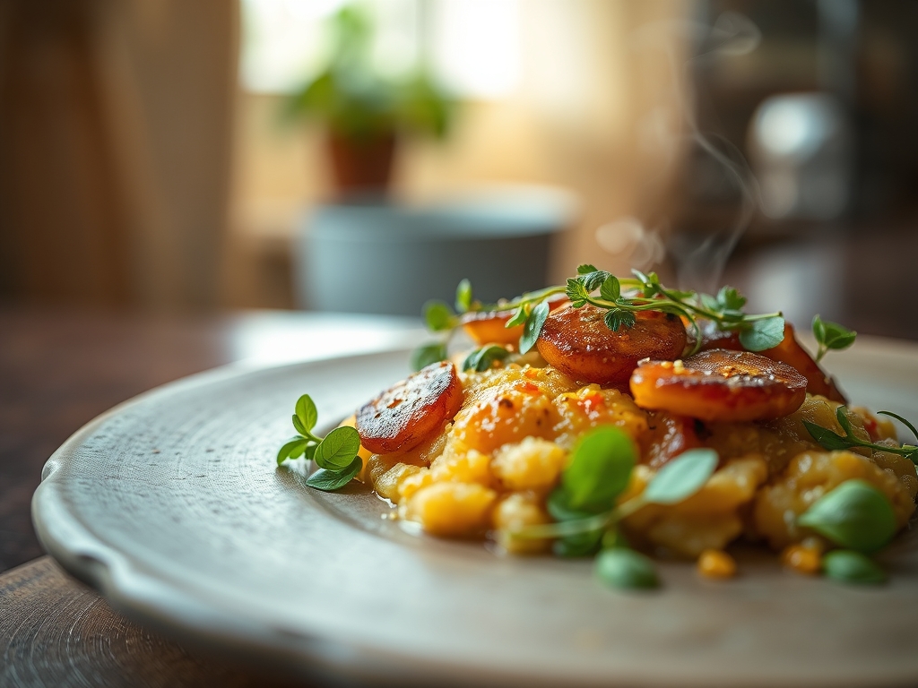 Grão com espinafres e cominhos