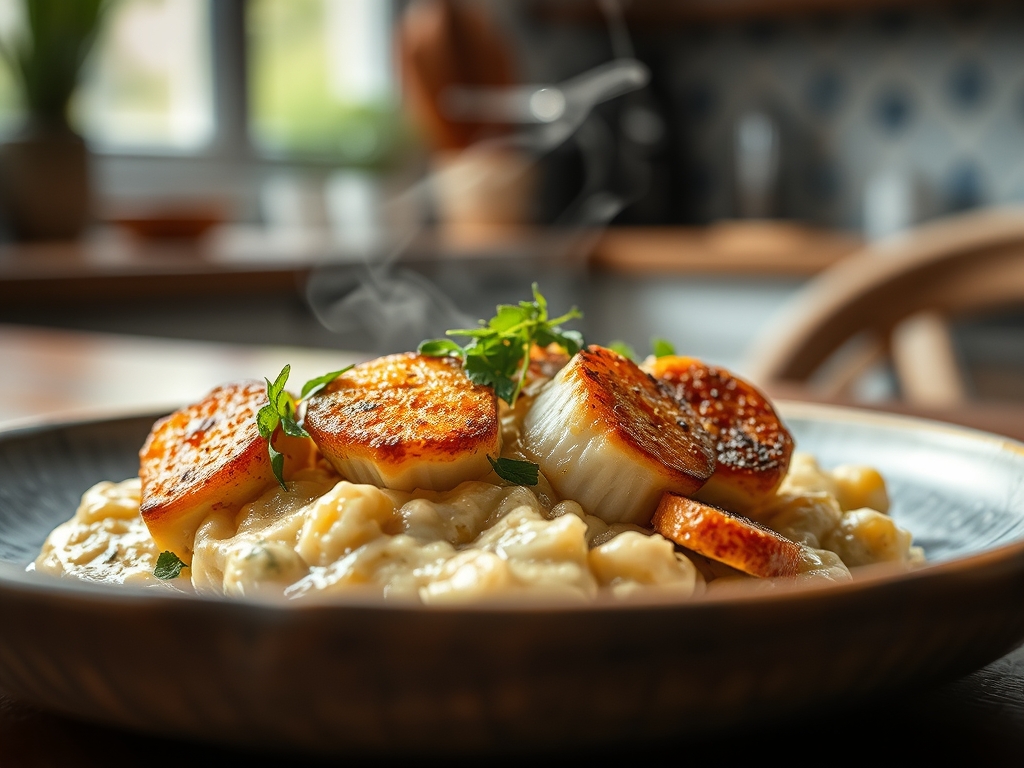 Grão de bico com bacalhau